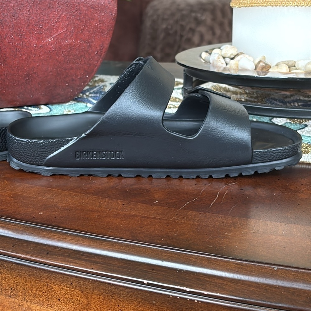 BIRKENSTOCK ARIZONA EVA RUBBER SANDALS DOUBLE BUCKLE BLACK WATERPROOF CASUAL - Picture 10 of 16